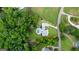 Overhead view of a beautiful property showcasing the in-ground pool, lovely landscaping, and home at 2101 Thomas Rd, Canton, GA 30115