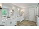 Bright bathroom features double vanities, granite countertops, and modern fixtures at 2101 Thomas Rd, Canton, GA 30115