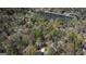 Aerial view of the neighborhood with mature trees and serene lake at 2689 Spring Rock Ne Ct, Roswell, GA 30075