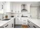 Modern kitchen featuring white cabinets, stainless appliances, and sleek countertops at 2689 Spring Rock Ne Ct, Roswell, GA 30075