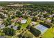 Beautiful aerial view of the neighborhood amenities including pool, tennis court, and clubhouse at 2740 Greymont Ct, Cumming, GA 30041