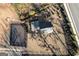 Aerial view showcasing outdoor lounge area with a fire pit, pavilion, and an enclosed dog park at 5615 Hislop Ln # 82, Mableton, GA 30126