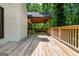 Spacious wooden deck with a covered outdoor dining area, perfect for entertaining and enjoying the outdoors at 210 Hunters Vw, Roswell, GA 30075