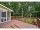 Wood deck area with a view of the wooded lot at 2110 Waterloo Cir, Lawrenceville, GA 30043