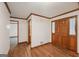 Foyer showcases hardwood floors and classic wood trim at 2110 Waterloo Cir, Lawrenceville, GA 30043