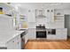 Bright kitchen features white cabinets, stainless steel appliances, and modern countertops at 3332 St John Dr, East Point, GA 30344