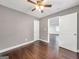 Bedroom with a ceiling fan and hardwood floors at 644 Albert Nw St, Atlanta, GA 30318