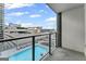 Balcony overlooks the complex swimming pool and outdoor recreation area at 1280 W Peachtreestreetsuffix=Street Nw # 808, Atlanta, GA 30309