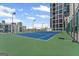 Well-maintained outdoor tennis court with green and blue playing surface at 1280 W Peachtreestreetsuffix=Street Nw # 808, Atlanta, GA 30309