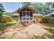 Backyard with firepit and patio area, screened-in porch and small deck with stairs at 2985 Westbury Dr, Decatur, GA 30033