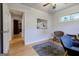Stylish bedroom with hardwood flooring, a textured rug, and modern decor at 2985 Westbury Dr, Decatur, GA 30033