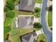 Aerial view of a property featuring a backyard with a fire pit and patio area at 3015 Arbor Song Ct, Cumming, GA 30041