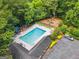 Aerial view of the community pool, parking, and playground at 3506 Billingsley Dr, Marietta, GA 30062