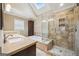 Luxurious main bathroom with soaking tub, shower, and dual sinks at 3506 Billingsley Dr, Marietta, GA 30062