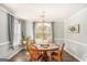 Charming dining room with hardwood floors, wainscoting, and a stylish chandelier creating a warm ambiance at 149 Crown Oaks Dr, Stockbridge, GA 30281