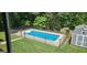 Beautiful in ground pool with privacy fence and a storage shed in backyard at 149 Crown Oaks Dr, Stockbridge, GA 30281