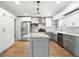 Modern kitchen with stainless steel appliances, granite countertops, and gray and white cabinets at 2676 Cottonwood Dr, Marietta, GA 30066