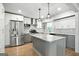 Modern kitchen with stainless steel appliances, granite countertops, and gray and white cabinets at 2676 Cottonwood Dr, Marietta, GA 30066