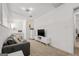 Bright living room with modern furniture, gray sofa, and carpet at 1271 Mackintosh Nw Park # 30, Atlanta, GA 30318
