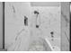 Shower/Tub features marble-style tile and dual shower heads at 1271 Mackintosh Nw Park # 30, Atlanta, GA 30318