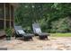 Backyard patio with lounge chairs and view of green backyard at 200 Long Needle Ct, Sugar Hill, GA 30518