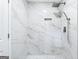 Stall shower with rain shower head, handheld shower, and upgraded tile and fixtures at 2487 Highland Se Dr, Conyers, GA 30013