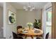 Cozy dining room with round wooden table, modern chandelier, and natural light at 5207 Shawn Ln, Stone Mountain, GA 30088