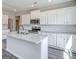 Spacious kitchen with white cabinets, island, granite counters, tile backsplash, and stainless appliances at 1172 Faulkner Way, Jonesboro, GA 30238
