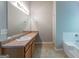 Bathroom with garden tub, separate shower and single sink vanity at 260 Redding Rdg, Atlanta, GA 30349