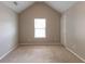 Bedroom featuring vaulted ceilings, carpet flooring and neutral paint at 260 Redding Rdg, Atlanta, GA 30349