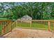 New deck with a view of the lush, green backyard at 4443 Flat Shoals, Decatur, GA 30034