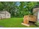 Spacious backyard featuring new deck and shed at 4443 Flat Shoals, Decatur, GA 30034