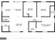 Detailed floor plan layout with measurements for each room, including bedrooms and bathrooms at 4443 Flat Shoals, Decatur, GA 30034