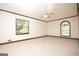 Light filled bedroom featuring trim, a ceiling fan, and neutral carpet at 1502 Campground, Mcdonough, GA 30252