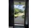 View through the front door showing landscaped yard and walkway leading to the home at 25 Castlehill Ct, Covington, GA 30016