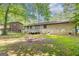 The backyard of this brick home features a wooden deck and a spacious lawn area for outdoor activities at 1105 Buckhurst Dr, Atlanta, GA 30349