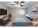 Comfortable bedroom with a queen bed, mounted TV, and natural light for a cozy feel at 1105 Buckhurst Dr, Atlanta, GA 30349
