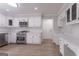 Modern kitchen with stainless steel appliances, white cabinets, and new countertops at 5674 Mountain Cres, Stone Mountain, GA 30087