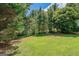 Sprawling backyard with green grass and mature trees providing lots of shade at 901 Chadwick Park Dr, Lawrenceville, GA 30045