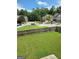 View of backyard with wooden fence and green lawn in a neighborhood with mature trees at 2424 Saint Andrews Rdg, College Park, GA 30337