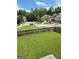 Large green backyard bordered with a wooden fence in a residential neighborhood at 2424 Saint Andrews Rdg, College Park, GA 30337
