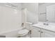 Clean bathroom with a shower/tub combo, toilet, and white vanity with storage at 1528 Wembley Dr, Douglasville, GA 30134