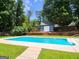 Inviting in-ground pool, perfect for relaxing or entertaining in a private backyard setting at 2913 Jordan Forest Trail, Lawrenceville, GA 30044