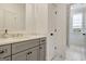 Bathroom showcasing white cabinets, modern finishes, and bright lighting at 5187 Lower Fayetteville Rd, Sharpsburg, GA 30277