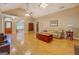 Spacious living room with hardwood floors, vaulted ceilings, and natural light at 1041 Flat Rock Rd, Covington, GA 30014