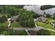 Scenic aerial view of a lakeside community with lush landscaping and beautiful homes at 81 Smokerise Pt, Peachtree City, GA 30269
