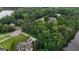 Scenic aerial view of a lakeside community with lush landscaping and beautiful homes at 81 Smokerise Pt, Peachtree City, GA 30269