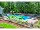Enjoy a refreshing swim in this backyard pool with poolside seating and well-maintained landscaping at 7003 Tara Dr, Villa Rica, GA 30180