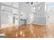 Spacious living room featuring hardwood floors and a staircase at 180 Rock Hill Dr, Fayetteville, GA 30215
