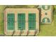 Aerial view of tennis courts and basketball court within a fenced recreation area at 13709 Whitman Ln, Covington, GA 30014